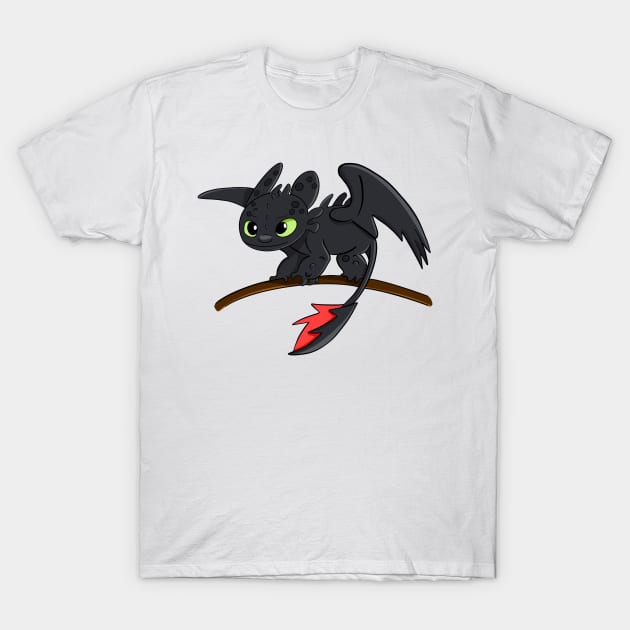 Cute Toothless baby dragon from cartoon How to train your dragon T-Shirt by PrimeStore